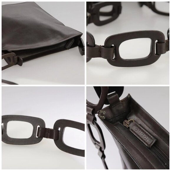 GUCCI Shoulder Bag Nylon Brown Gold Auth bs20545 - Picture 16 of 16